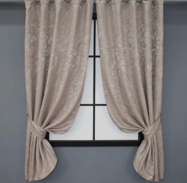 Шторы лен Pavliani Мрамор 1,3х1,7 м 2 шт. Пудрово-серый (1364ш)