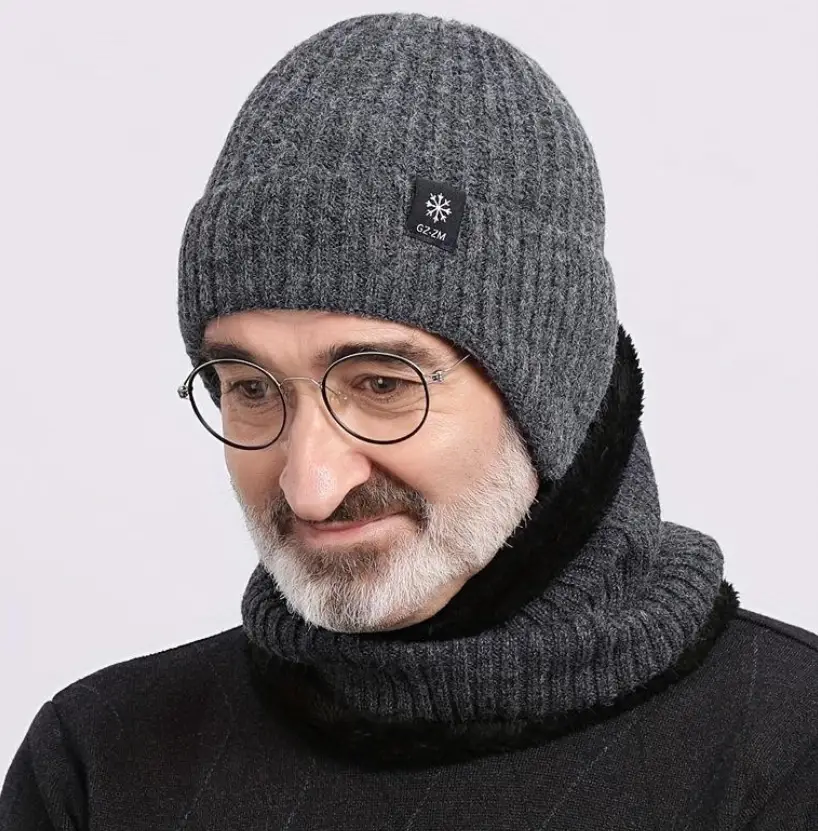 Шапка с хомутом мужская One Size на меховой подкладке Серый (30231138) - фото 2 Шапка с хомутом мужская One Size на меховой подкладке Серый (30231138) - фото 2