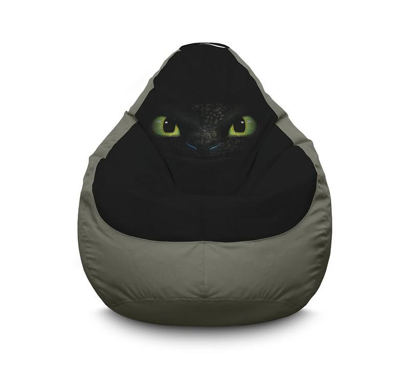 Кресло мешок Dragon Toothless Оксфорд XL 80х110 см Серый