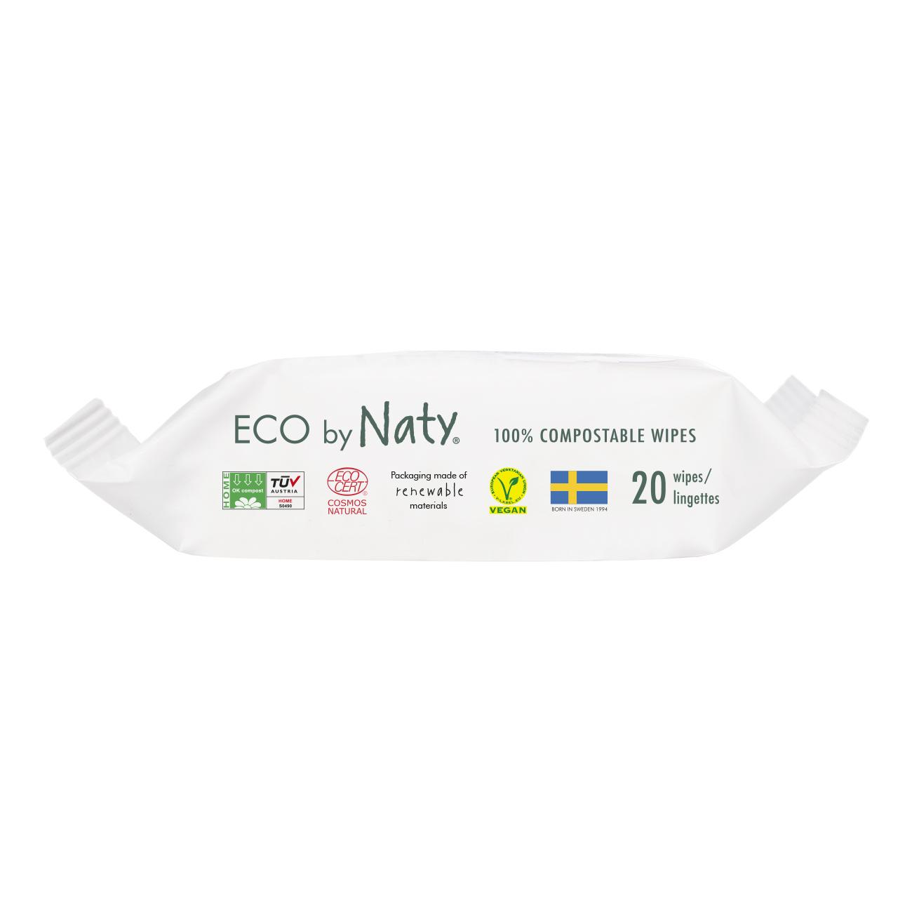 Салфетки органические Eco by Naty без запаха для путешествий 20 шт. - фото 3