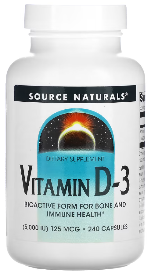 Витамин D-3 Source Naturals 5000 МО 240 капсул