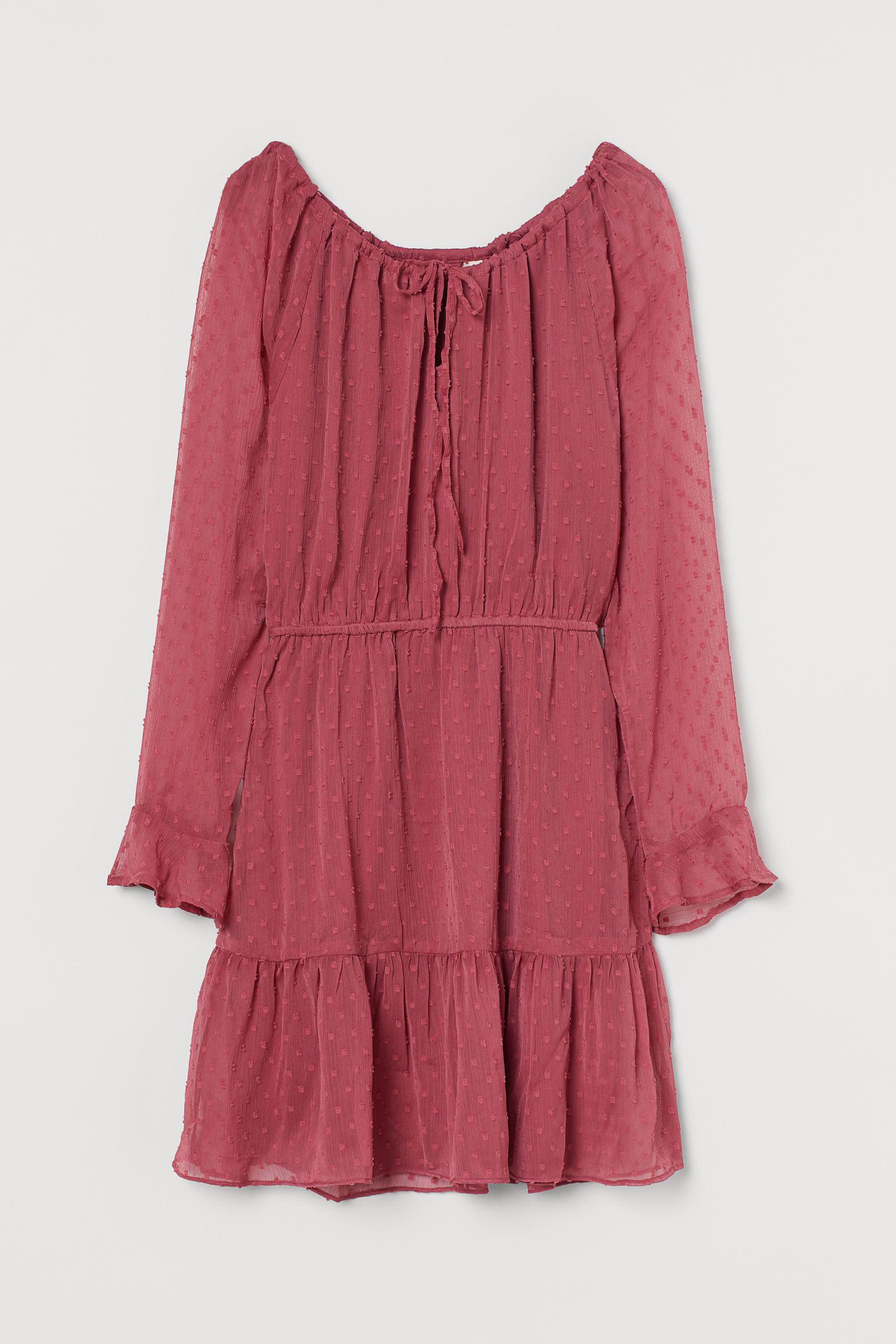 Платье H&M р. 42 Розовая пудра (6078703282)