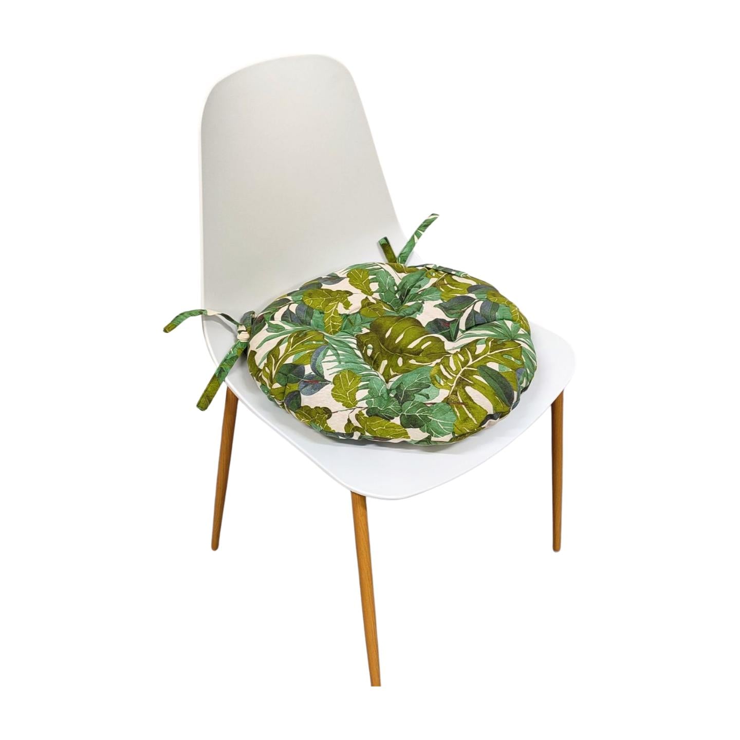 Подушка для стула eGarden ONA VERDE круглая холофайбер с завязками 40х8 см (5664)