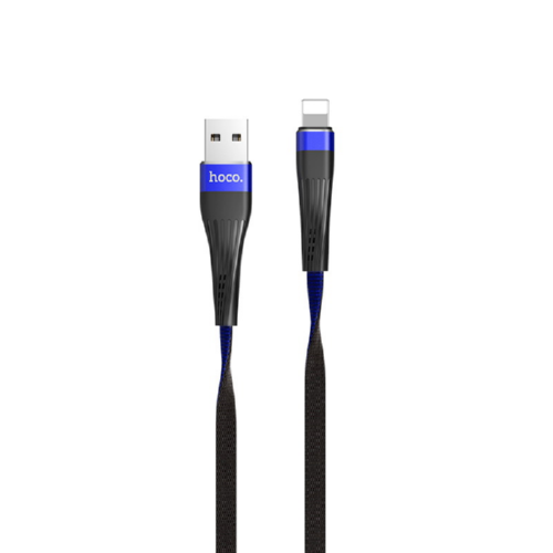 Кабель Hoco Lightning Slender U39 1,2 м Black/Blue - фото 1