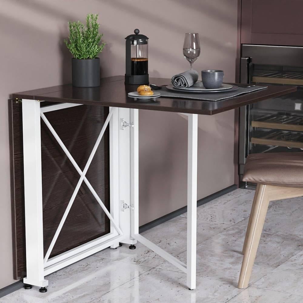 Стол-книга трансформер Ferrum-decor Орион 2 металл/ДСП 16 мм 750x1520x730 мм Белый/Венге Магия (FRD-105427)