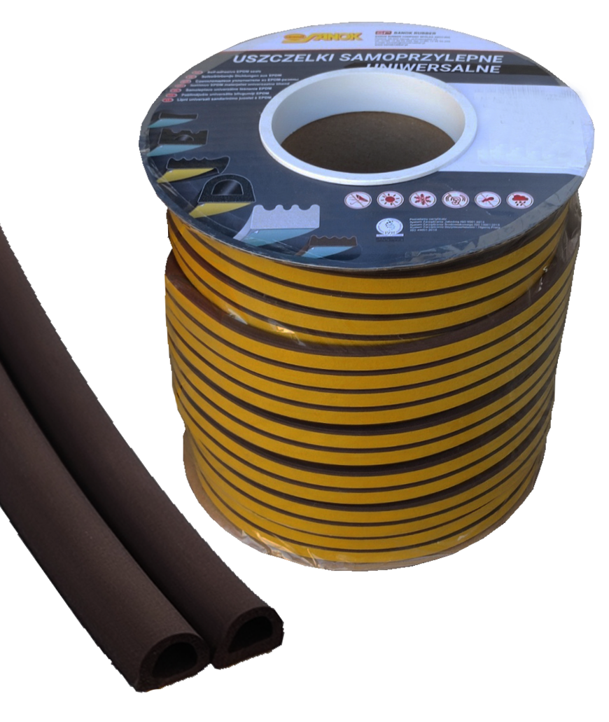 Ущільнювач для вікон та дверей STOMIL D-профіль 12х10 мм Коричневий - фото 1 Ущільнювач для вікон та дверей STOMIL D-профіль 12х10 мм Коричневий - фото 1