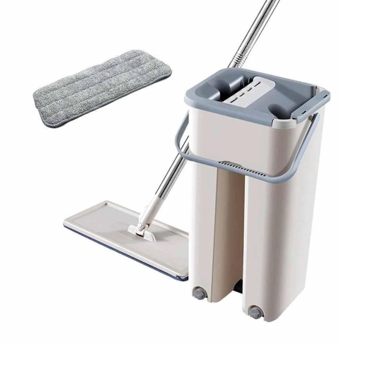 Швабра із відром Scratch Cleaning Mop автоматичний віджим Бежевий (YT-200)