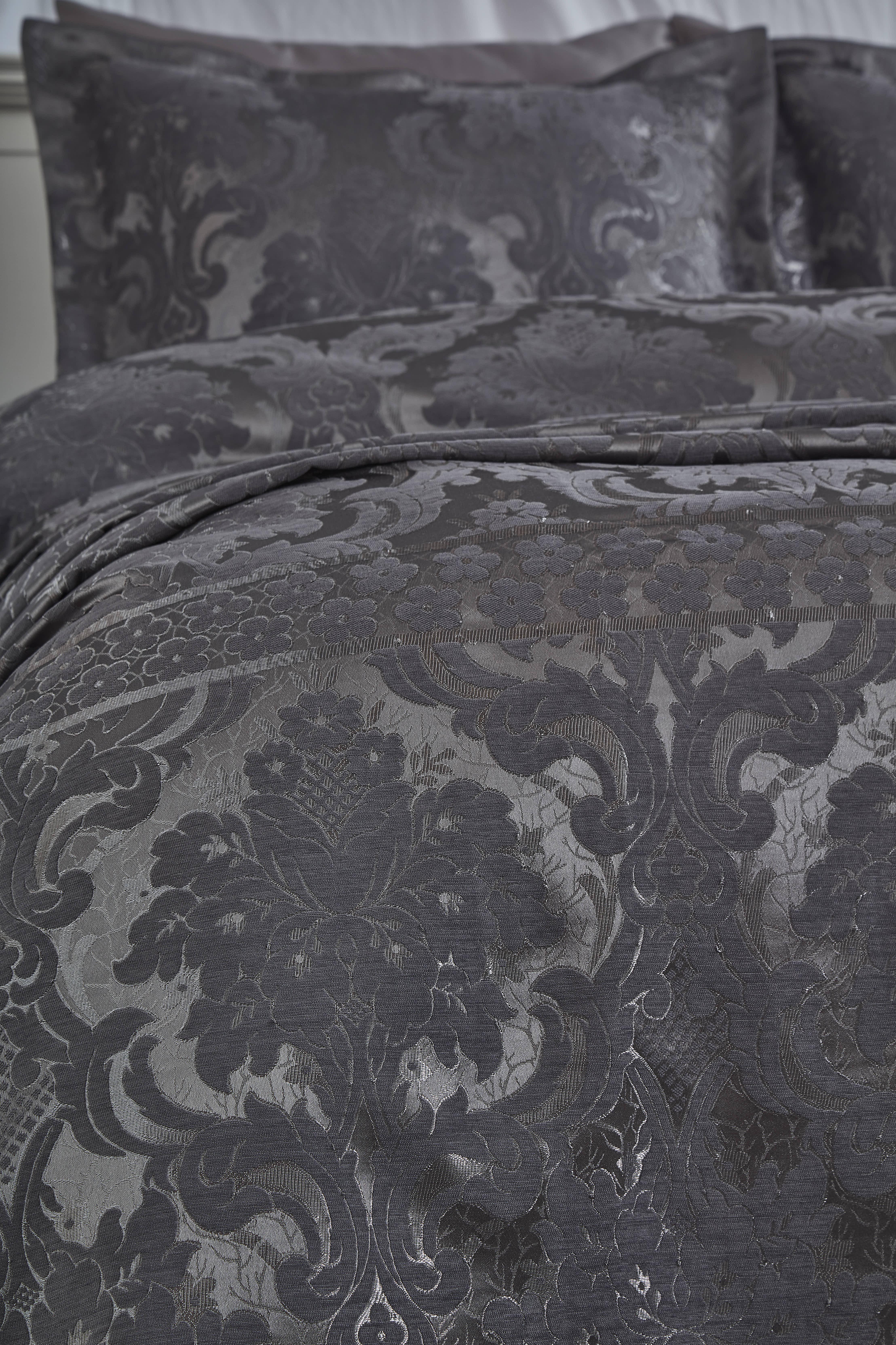 Покривало з наволочками Dantela Vita Armada жаккард євро Антрацит (13914555) - фото 2 Покривало з наволочками Dantela Vita Armada жаккард євро Антрацит (13914555) - фото 2