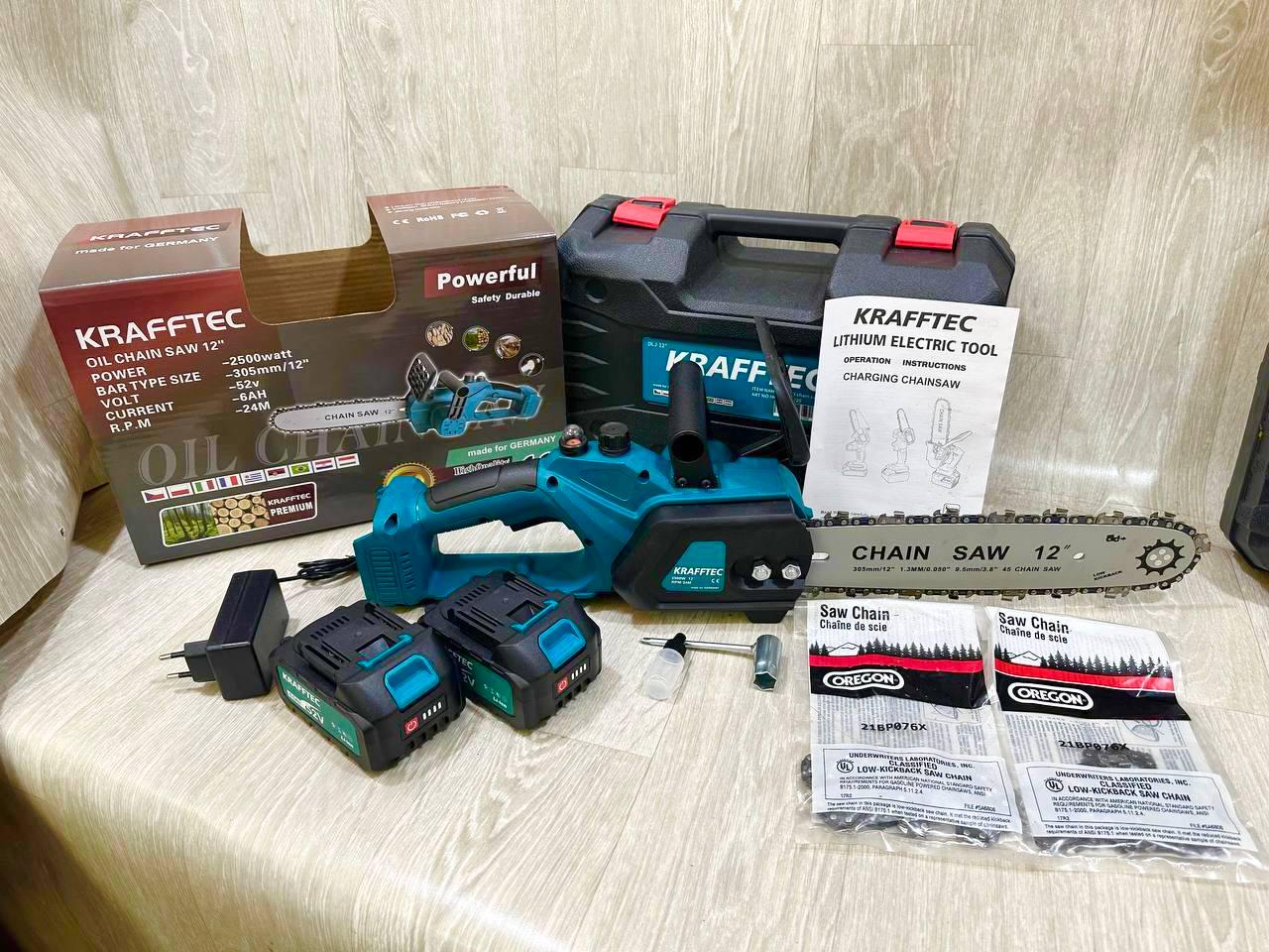 Пила ланцюгова міні акумуляторна KRAFFTEC KT/BCHS 52В в кейсі (27352447) - фото 10 Пила ланцюгова міні акумуляторна KRAFFTEC KT/BCHS 52В в кейсі (27352447) - фото 10