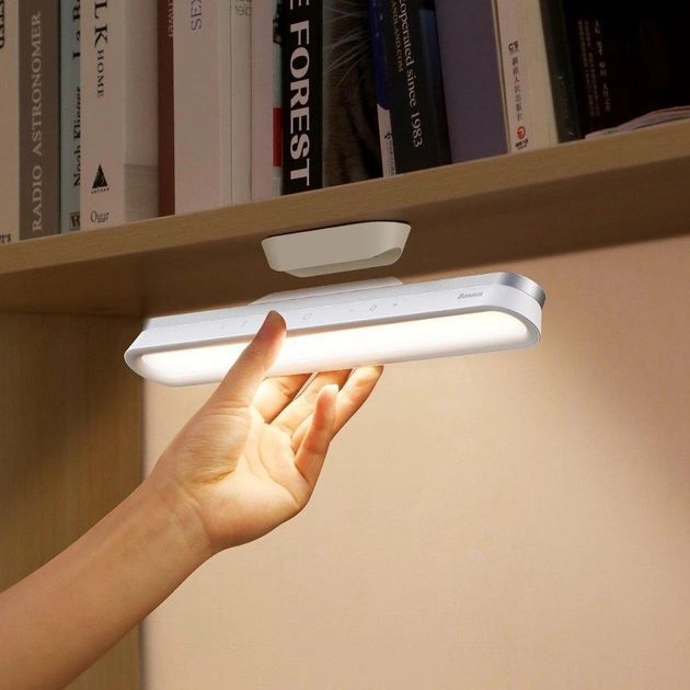 Лампа настільна портативна BASEUS Magnetic Stepless Dimming Charging Desk Lamp переносна з вбудованим акумулятором 1800 mAh 4,5 W White (DGXC-02) - фото 13