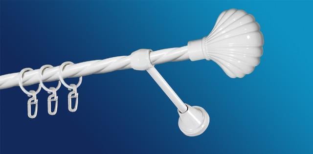 Карниз для шторы Plastidea Ракушка металлический витой одинарный с крючками D 16 мм 160 см Белый