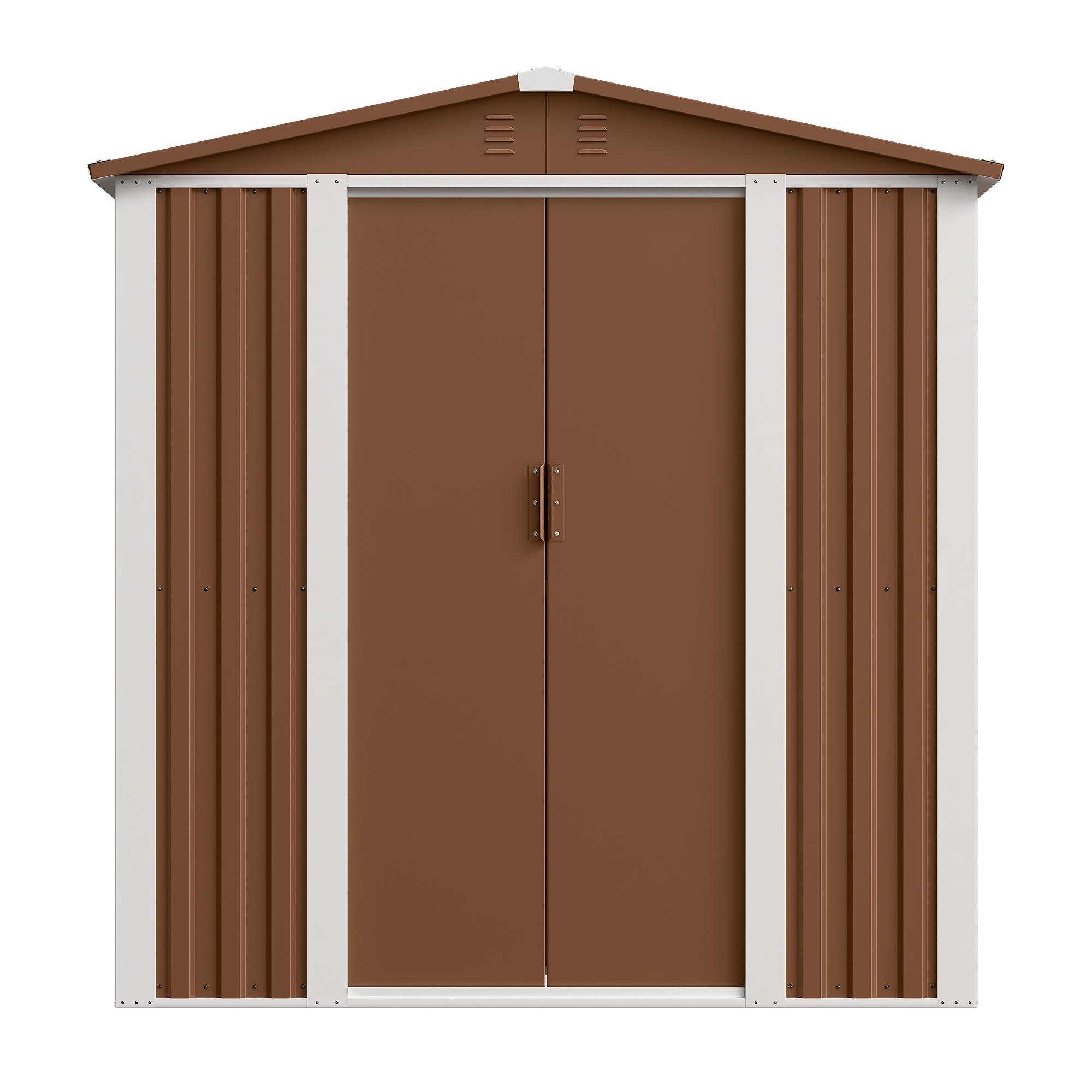 Госпблок-сарай металевий DS-02 з двосхилим дахом 1850х1800х1200 мм Коричневий