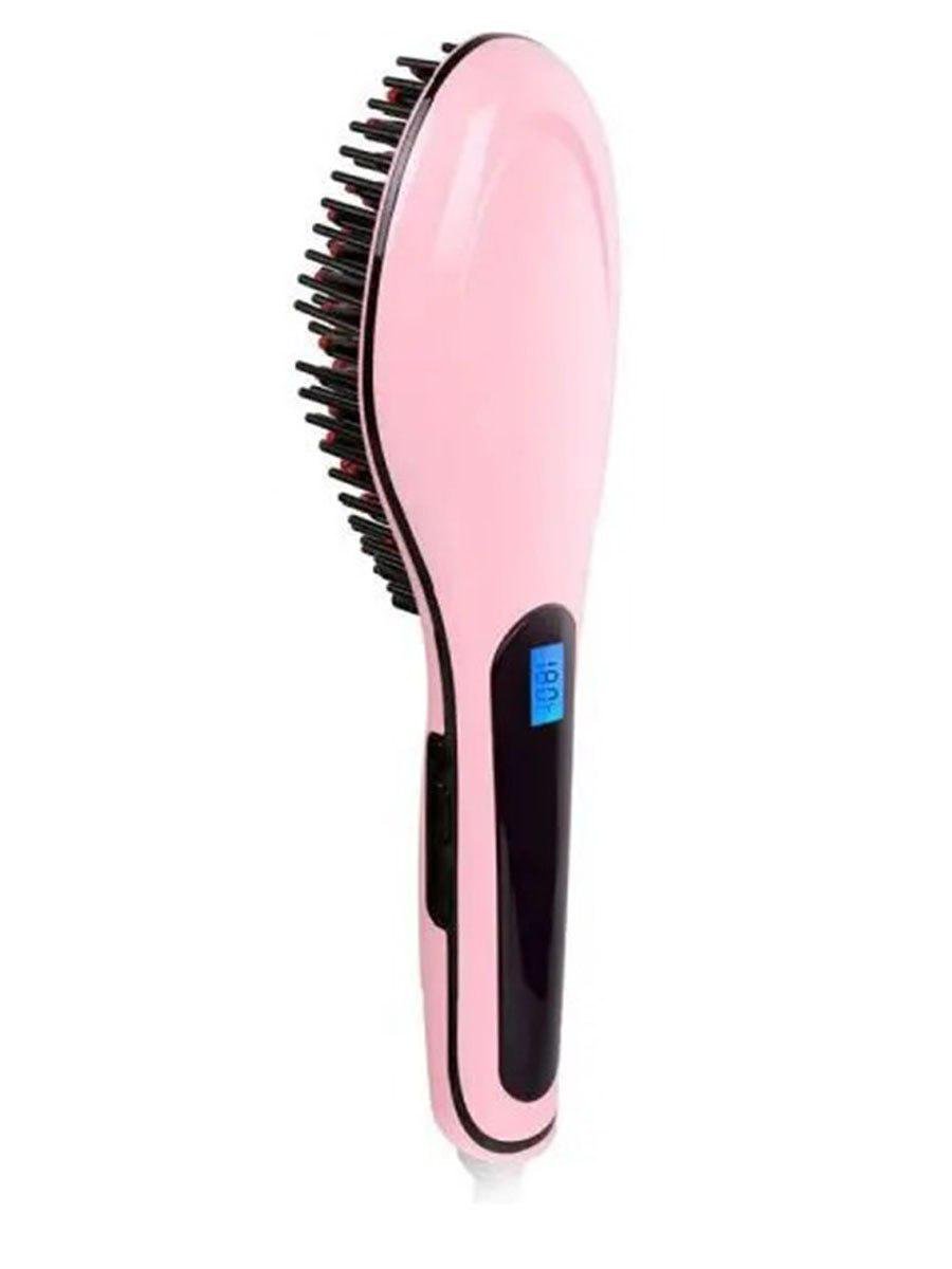 Расческа выпрямитель электрическая HQT HQT-906 для всех видов волос Розовый (4521ОД)