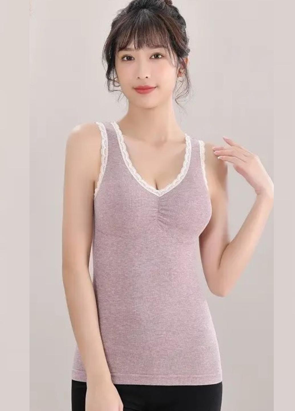 Майка женская флисовая Warm Comfort с вкладышами One size Сливовой (1986-42-01)