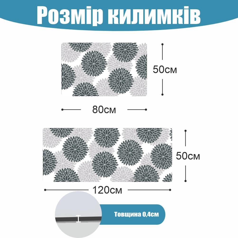 Набор коврики для ванной и кухни Aquarius Цветы суперпоглощающие 50х80 см/50х120 Серый (300167) - фото 2