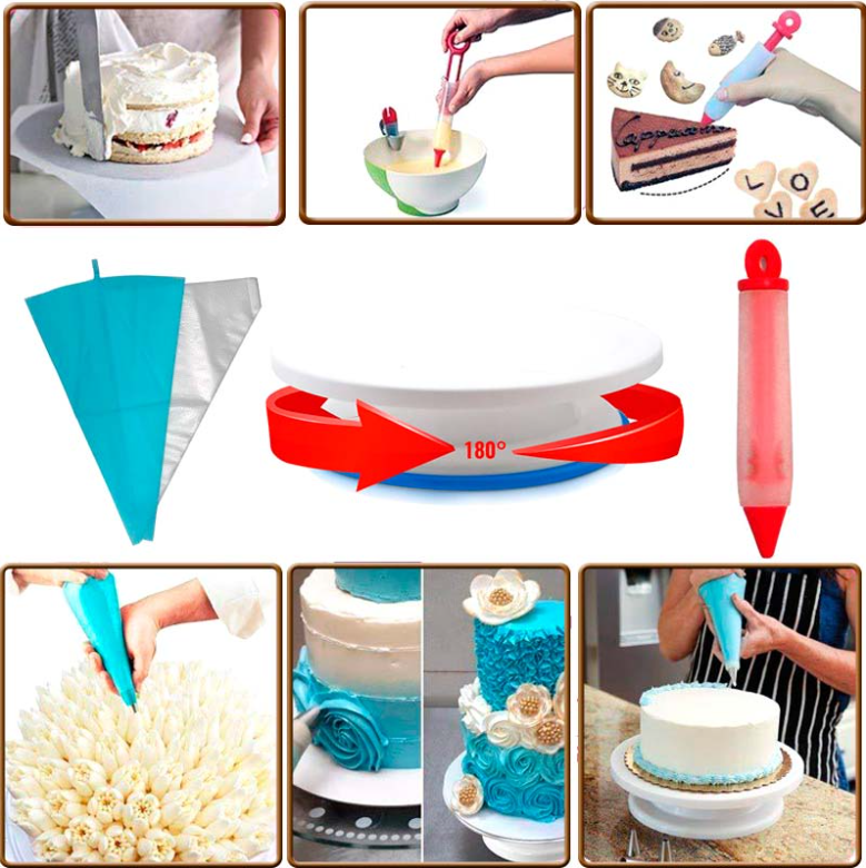 Набір для декору тортів і кексів кондитерські інструменти 72 шт. з підставкою (374854) - фото 3 Набір для декору тортів і кексів кондитерські інструменти 72 шт. з підставкою (374854) - фото 3