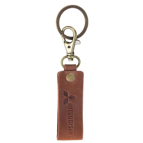 Брелок кожаный с карабином Mitsubishi Коричневый (00000050065)