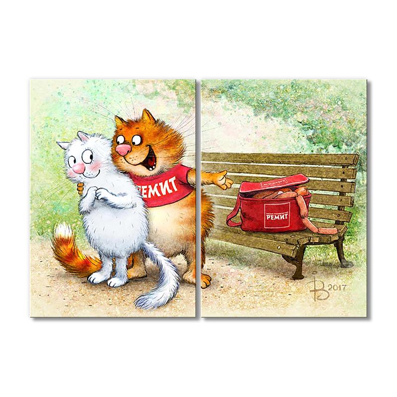 Модульная картина Угощаю 2 модуля 80x120 см