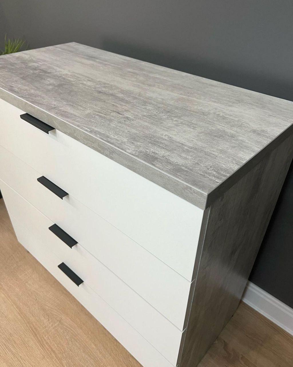 Комод на 4 ящика Komfort 900х440х870 мм Бетон/Белый - фото 2 Комод на 4 ящика Komfort 900х440х870 мм Бетон/Белый - фото 2