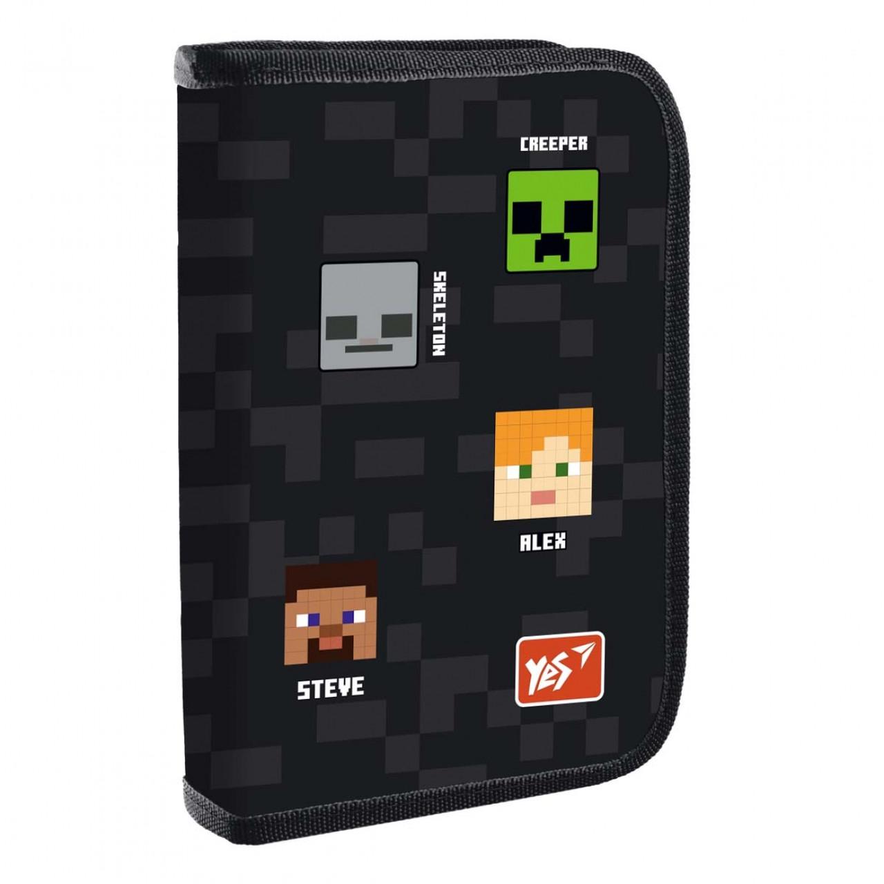 Пенал твердый Yes одинарный с двумя клапанами HP-04 Minecraft (533428)