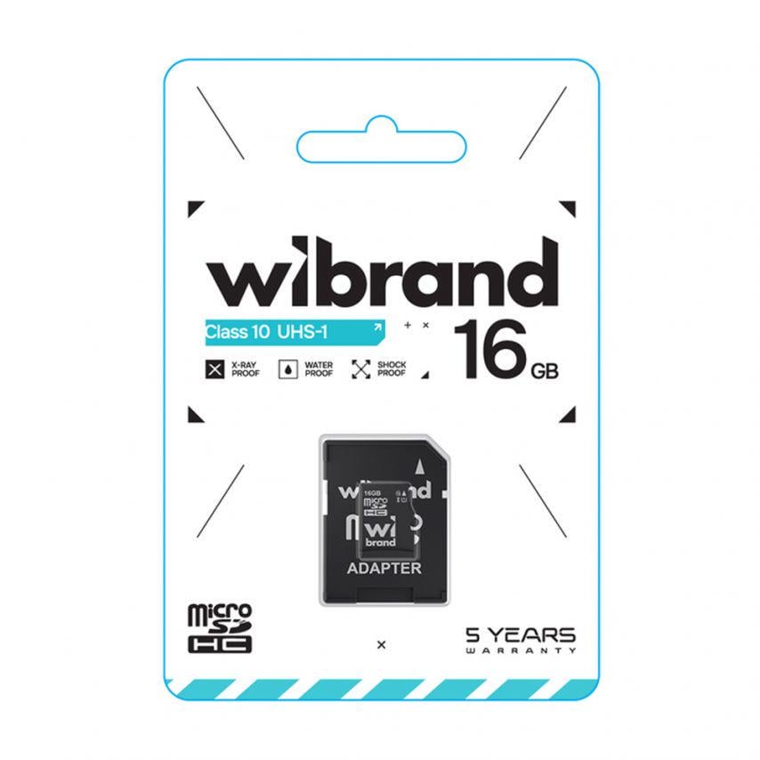 Карта памяти Wibrand MicroSDHC 16GB UHS-I Class 10/SD-адаптер - фото 2