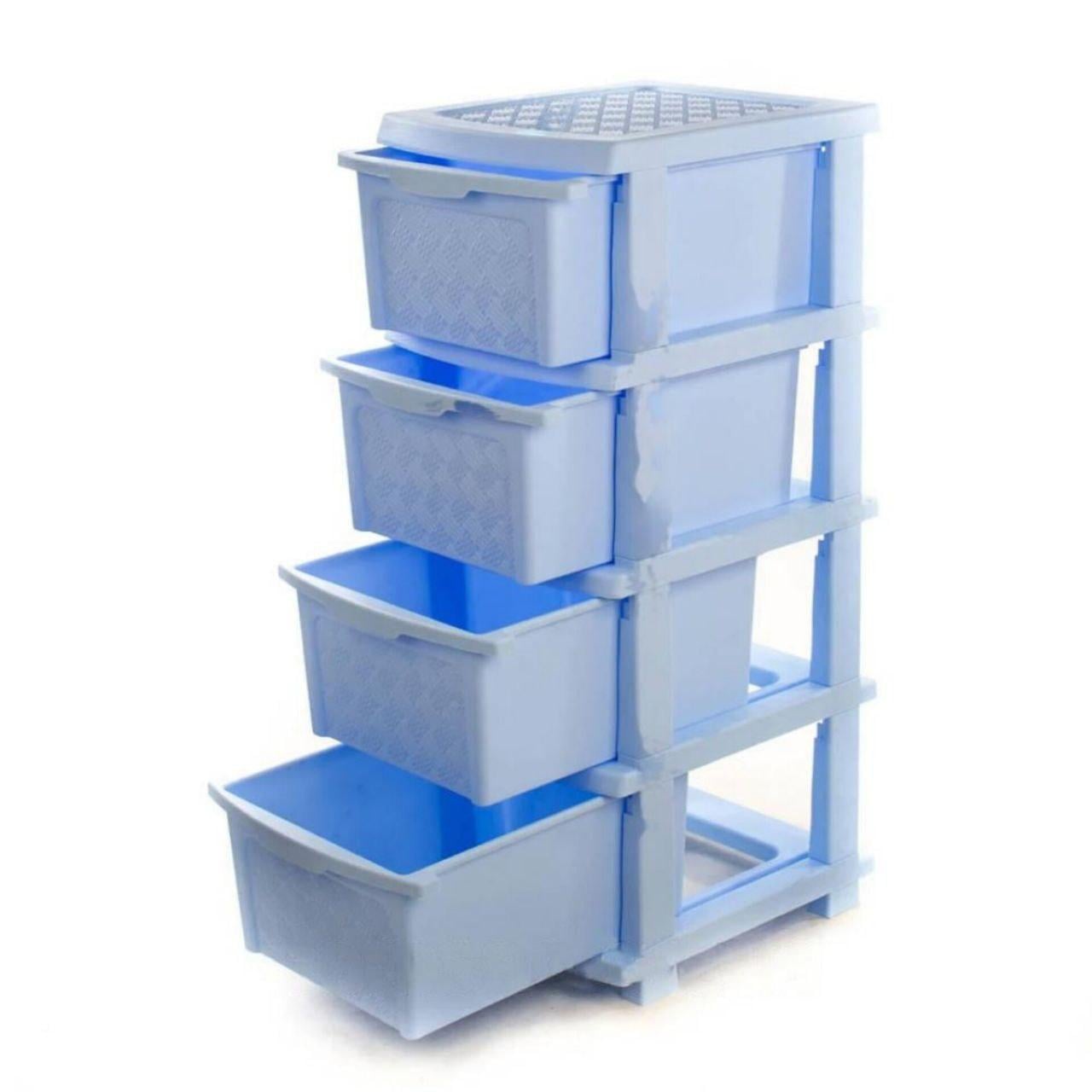 Комод пластиковый R-Plastic Компакт Плюс на 4 ящика 34х40х86 см Голубой (7-11-367857)