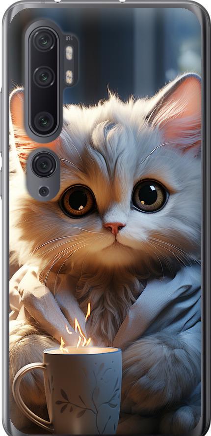 Чехол на Xiaomi Mi Note 10 White cat (5646t-1820-42517)