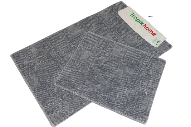 Набор ковриков Tropikhome хлопковых для ванной и туалета 60x100/50x60 см Vintage Grey (121282)