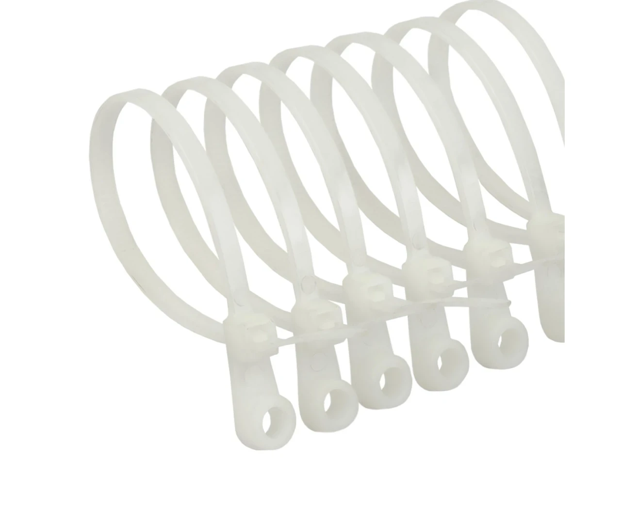 Стяжка для кабеля с монтажным кольцом 4,2х220 мм Белый (2412855147) - фото 2