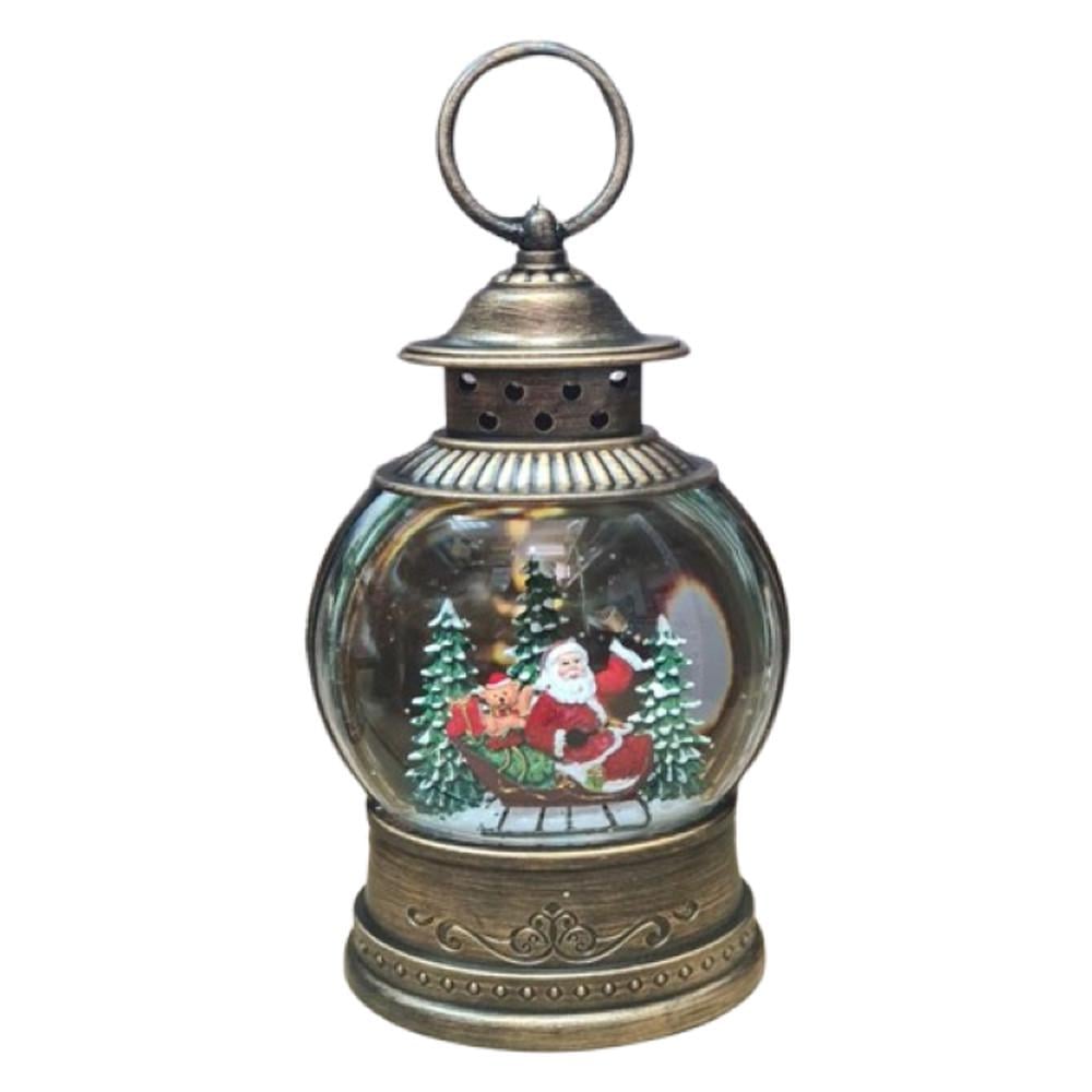 Новогодний ночник XMAS WDL-2103A Санта-санях 25 см с музыкой и эффектом снега (PH00999)