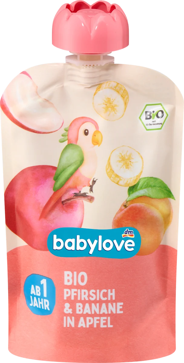 Пюре фруктовое со вкусом персика+банана+яблоки для детей с 12 месяцев (ПП-003)