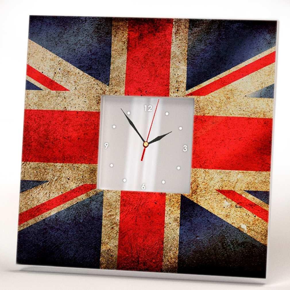 Часы настенные кухонные WonderCloud флаг Великобритании 260x260 мм (C03009)