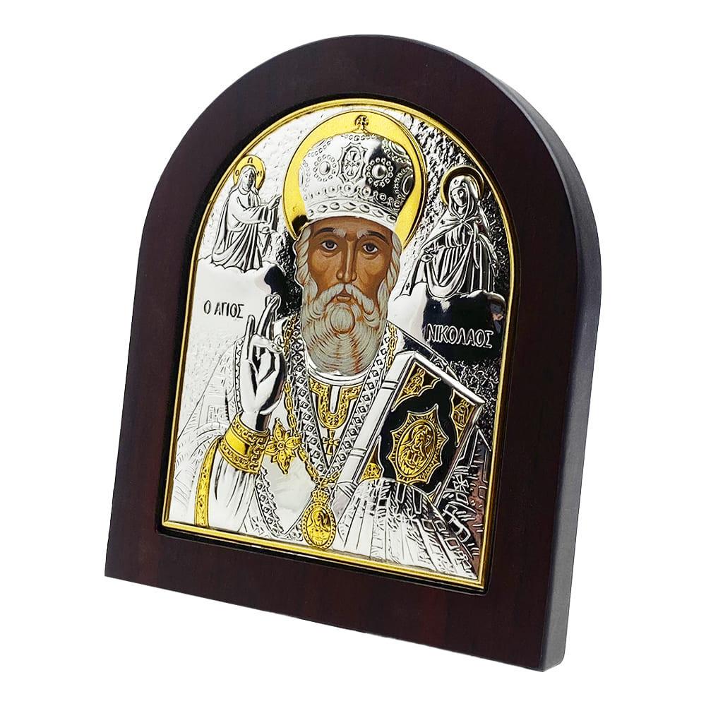 Ікона Святий Миколай грецька 13х11см (EP3-009XAG/P)