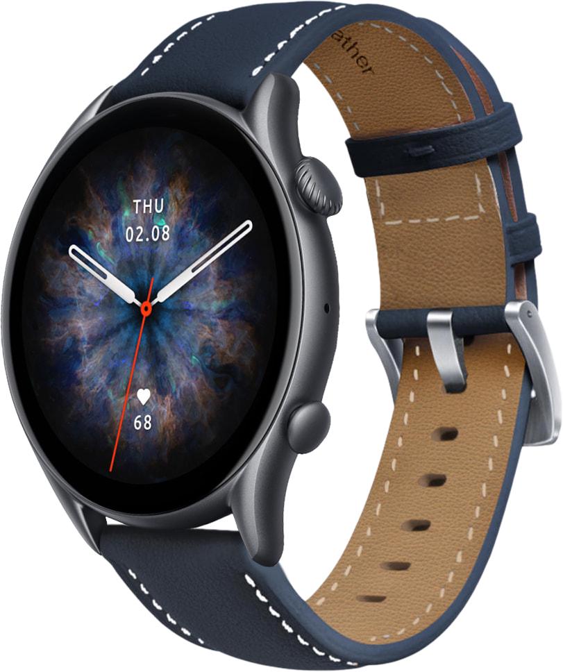 Ремешок кожаный Folsa для Amazfit GTR 3 Dark Blue (31556-5D)