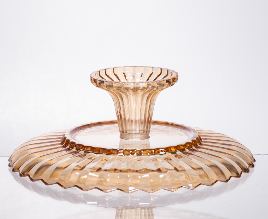 Фруктовница на ножке стеклянная 29 см Коричневый - фото 3 Фруктовница на ножке стеклянная 29 см Коричневый - фото 3