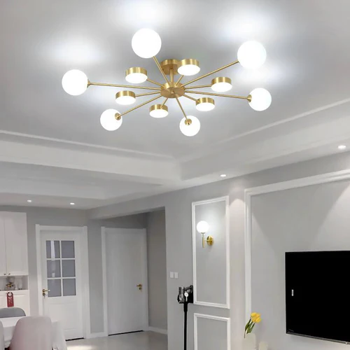 Люстра LED Яркая 8920 на 12 плафонов Золотой