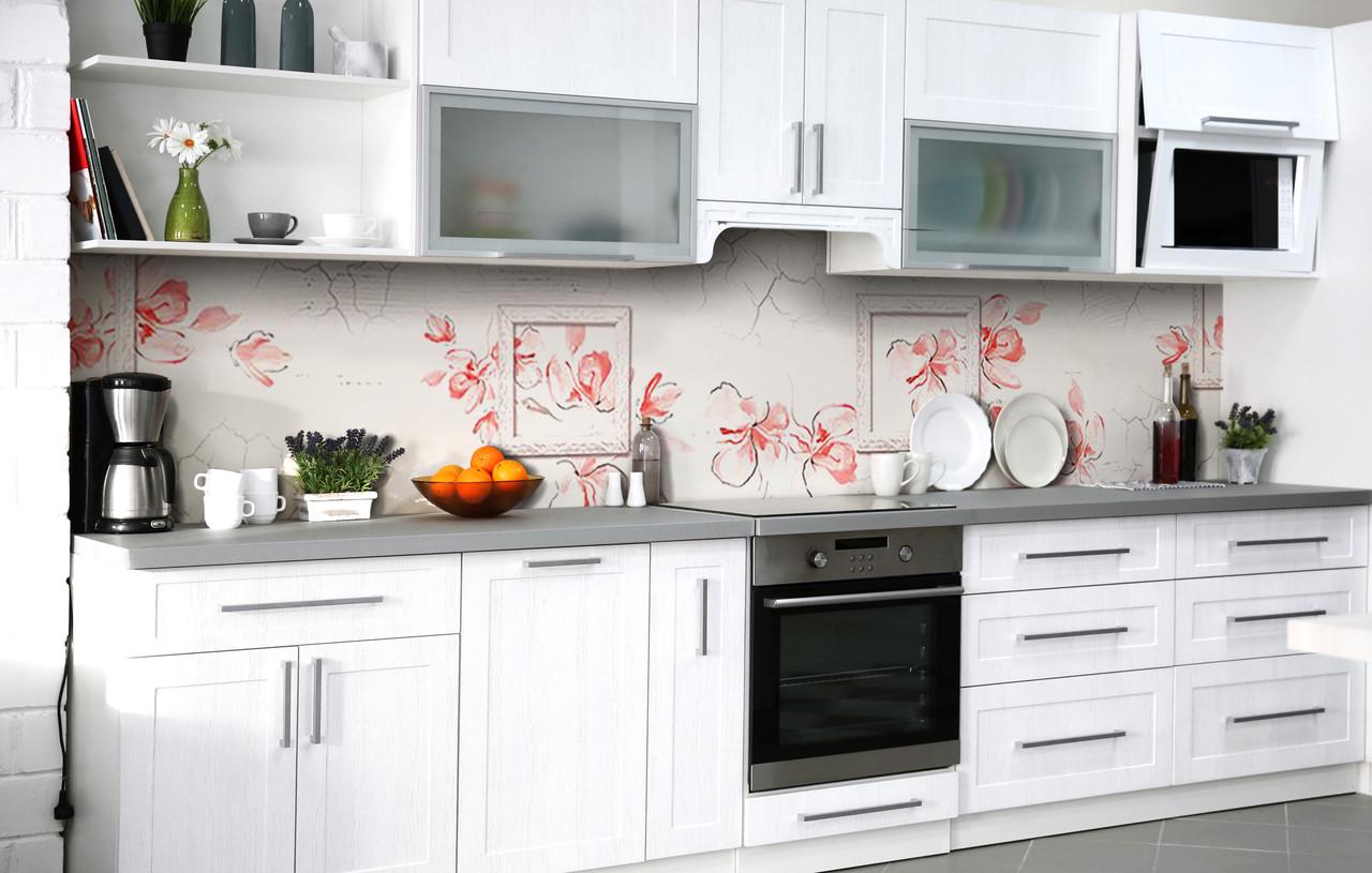 Кухонный фартук Ирисовое пламя виниловый самоклеющийся 65х250 см Абстракция