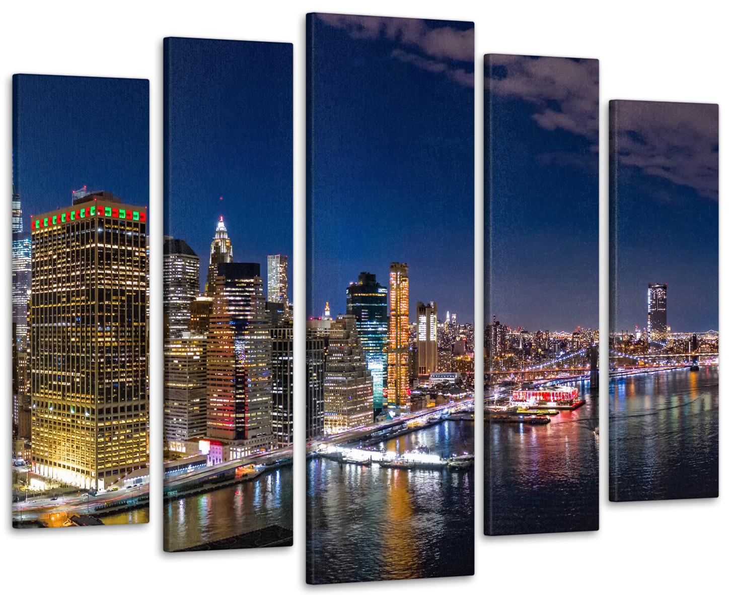 Картина модульная Ночной город 105х150 см (Art-396_5)