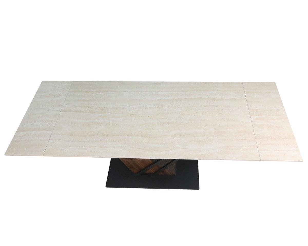 Стол Intarsio FERNANDO CERAMIC 160/220x90 Травертин матовый/Темный орех (28710911) - фото 6 Стол Intarsio FERNANDO CERAMIC 160/220x90 Травертин матовый/Темный орех (28710911) - фото 6