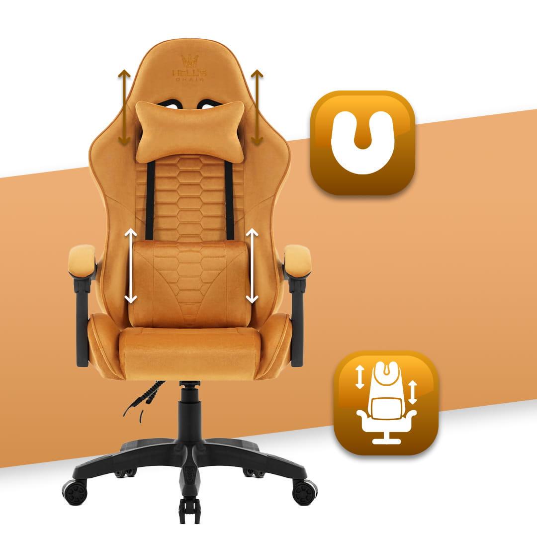 Крісло ігрове Hell's HC-1000 тканина Gold - фото 7 Крісло ігрове Hell's HC-1000 тканина Gold - фото 7