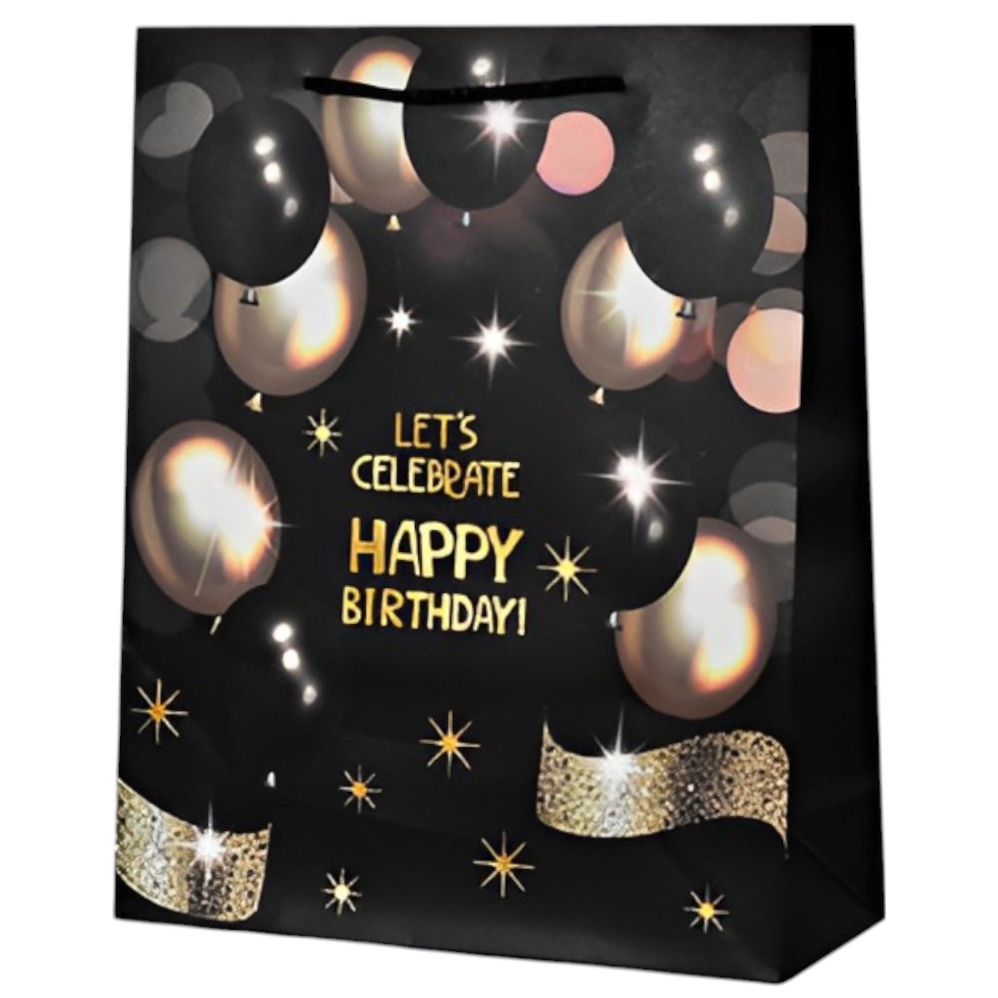 Подарунковий пакет із ручками Stenson Happy Birthday 18х23х8 см Різнокольоровий (R95519-S)