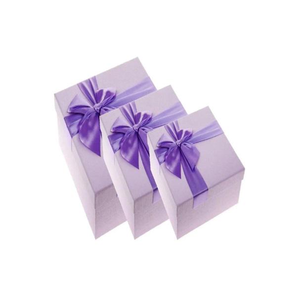 Набор подарочных коробок Stenson R33260V Luxury 23х16х10/21х14х8/19х12х7 см 3 шт. Violet (606761)