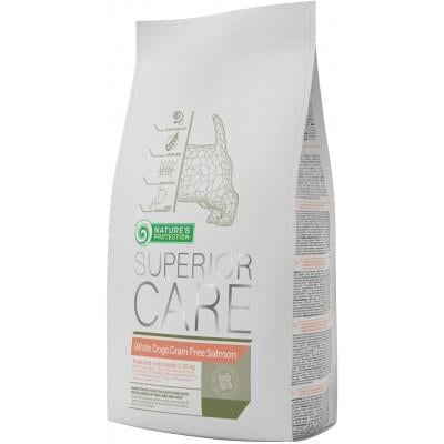 Корм сухой Nature's Protection Superior Care White dogs Grain Free Salmon Small and Mini Breeds с лососем для собак малых пород с белым окрасом шерсти 17 кг (NPSC45996) - фото 1