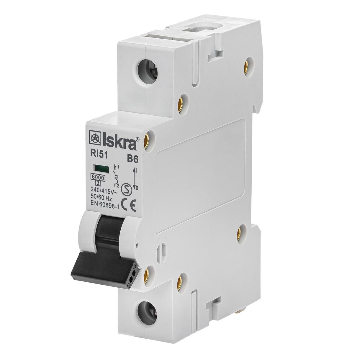 Автоматический выключатель 6A 1P 6kА B ISKRA RI51B6A (786091006000)
