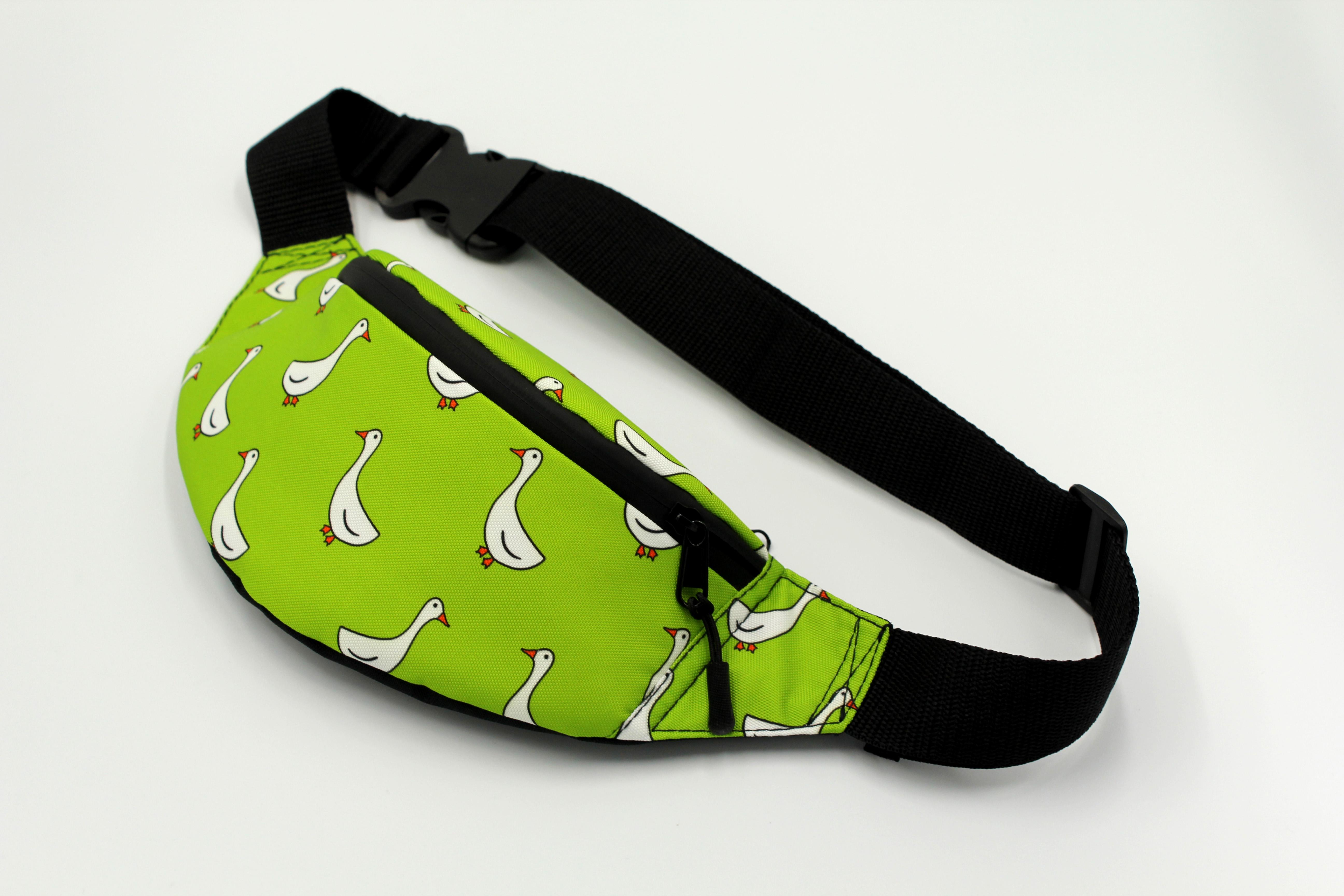 Сумка бананка Гуси Зеленый (BT-035) - фото 6 Сумка бананка Гуси Зеленый (BT-035) - фото 6