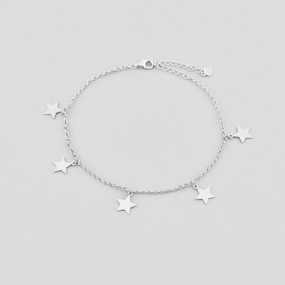 Браслет серебряный на ногу Minimal Магия звезд (550173Н)