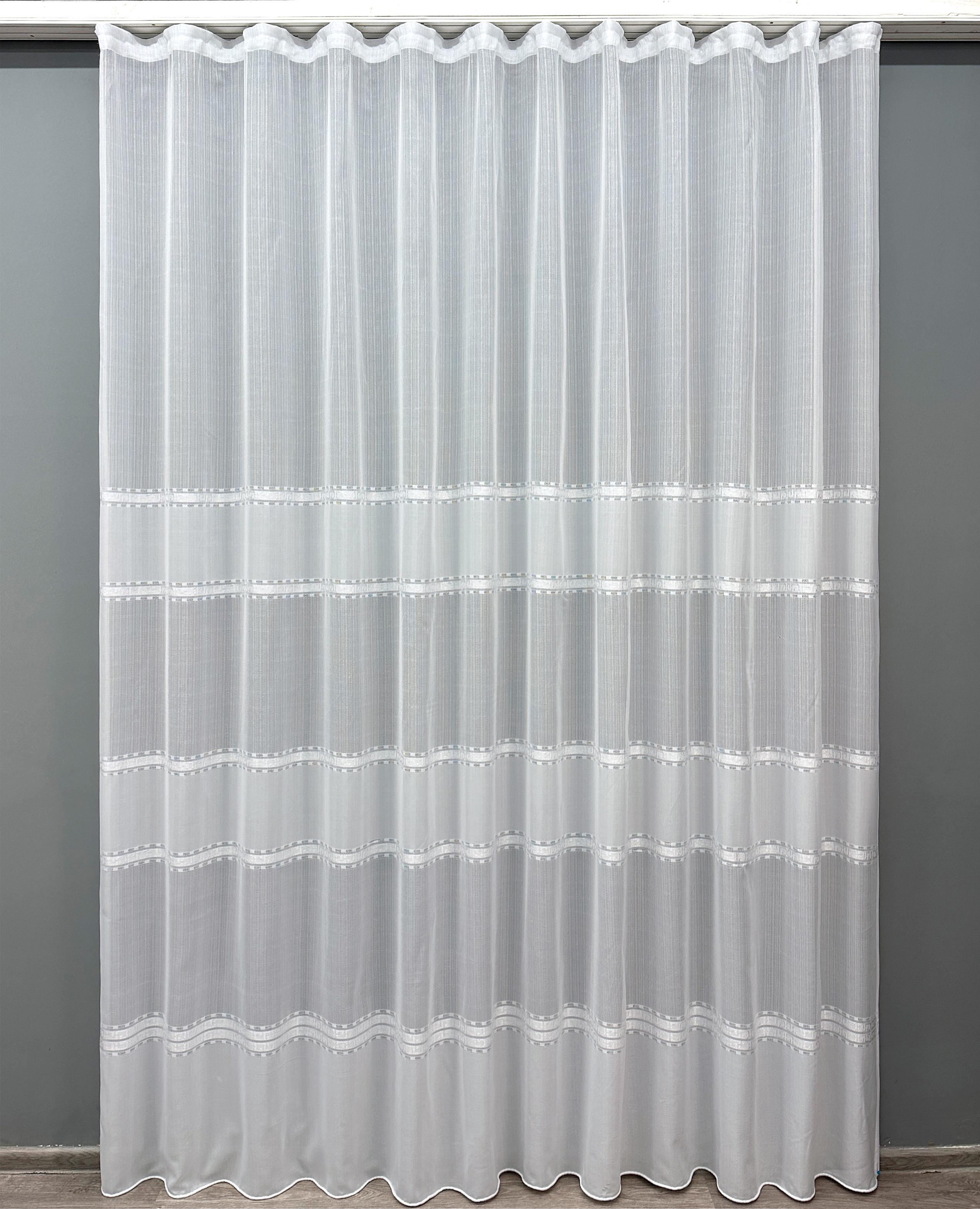 Тюль VR-Textil 1357т Мережка Лен 300х250 см Белый (42-0134)