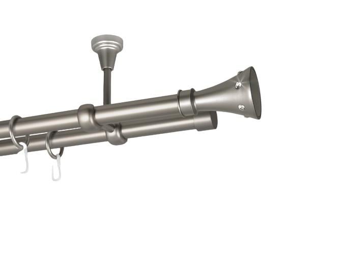 Карниз MStyle Картер металлический двухрядный труба гладкая 19/19 мм потолочный 400 см Сатин (K020534) Карниз MStyle Картер металлический двухрядный труба гладкая 19/19 мм потолочный 400 см Сатин (K020534)