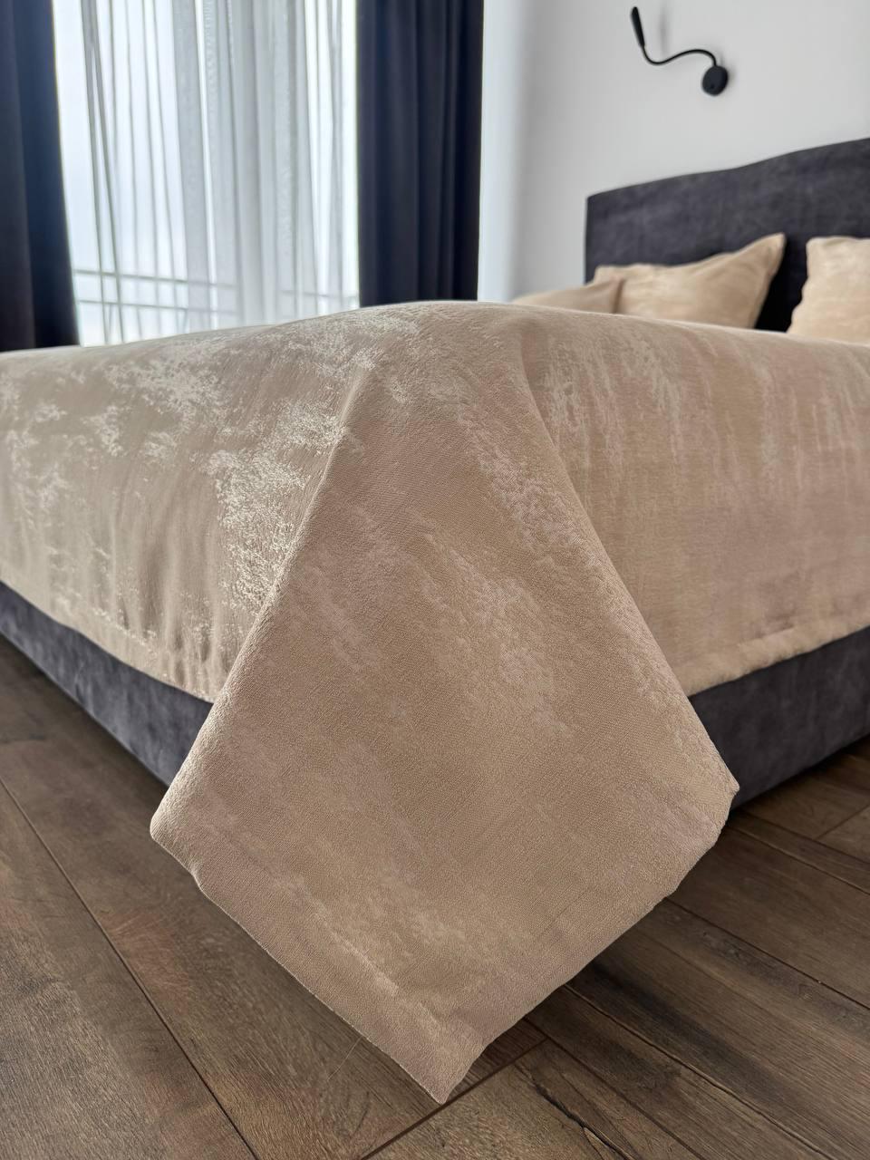 Покрывало Мрамор 240х250 см Бежевый (22000-4-240x250cm) - фото 10 Покрывало Мрамор 240х250 см Бежевый (22000-4-240x250cm) - фото 10