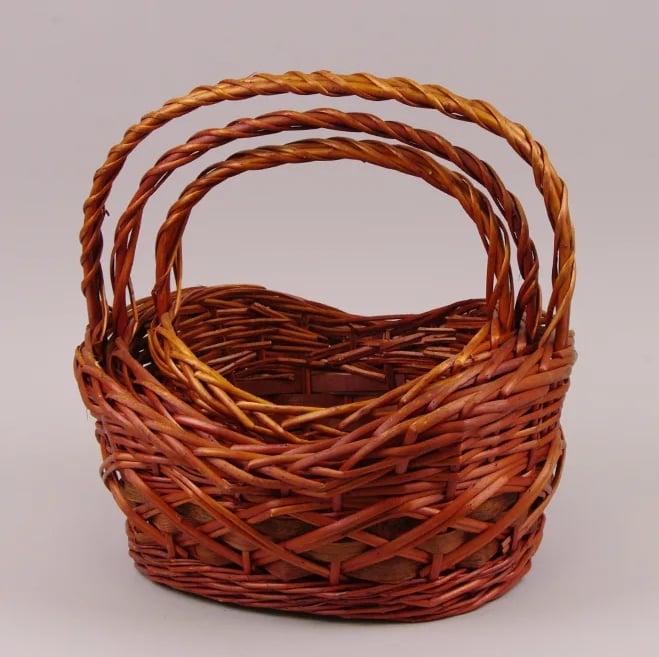 Комплект корзин из лозы Flora 3 шт. Терракотовый (37515)